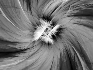 siyah ve beyaz soyut fraktal arkaplan 3d görüntüleme