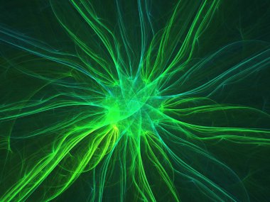 yeşil Soyut Fraktal arka plan 3d render