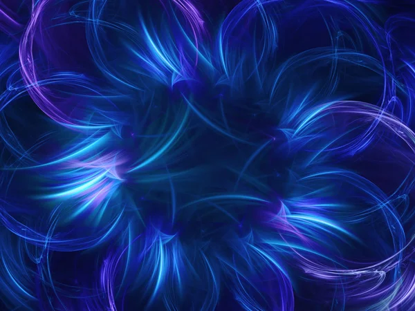 mavi soyut fraktal arkaplan 3d oluşturma