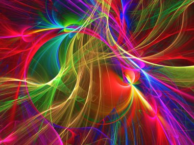 gökkuşağı soyut fraktal arkaplan 3d oluşturma