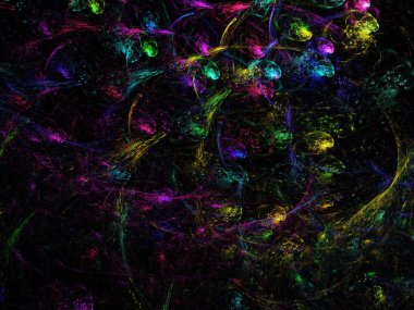 gökkuşağı soyut fraktal arkaplan 3d oluşturma