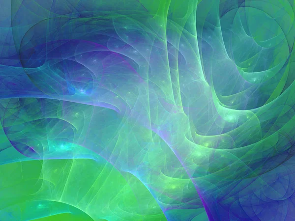 Verde Abstrato Fractal Fundo Renderização — Fotografia de Stock