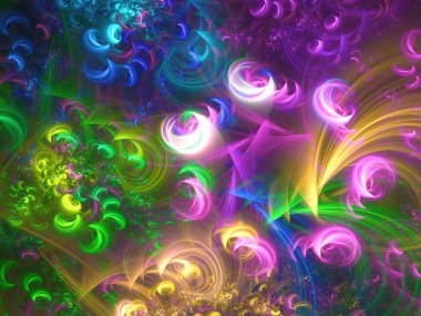 gökkuşağı soyut fraktal arkaplan 3d oluşturma