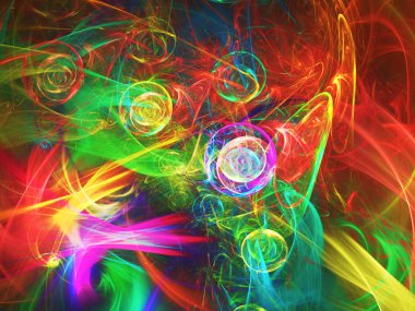 gökkuşağı soyut fraktal arkaplan 3d oluşturma