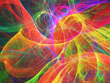 gökkuşağı soyut fraktal arkaplan 3d oluşturma