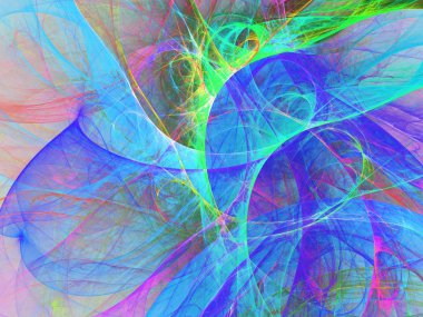 mavi soyut fraktal arkaplan 3d oluşturma