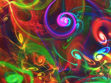 gökkuşağı soyut fraktal arkaplan 3d oluşturma