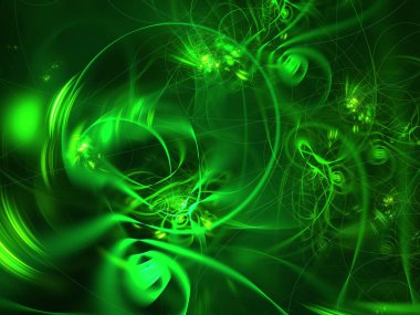 yeşil Soyut Fraktal arka plan 3d render