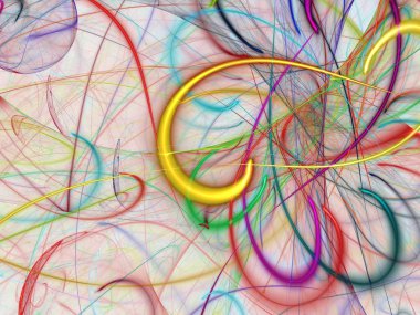 gökkuşağı soyut fraktal arkaplan 3d oluşturma