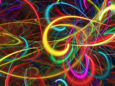 gökkuşağı soyut fraktal arkaplan 3d oluşturma