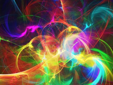 gökkuşağı soyut fraktal arkaplan 3d oluşturma