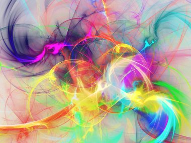 gökkuşağı soyut fraktal arkaplan 3d oluşturma