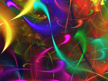 gökkuşağı soyut fraktal arkaplan 3d oluşturma