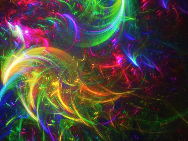 彩虹抽象分形背景3D渲染 — 图库照片