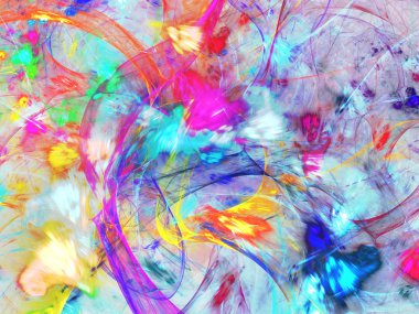 gökkuşağı soyut fraktal arkaplan 3d oluşturma