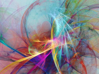 gökkuşağı soyut fraktal arkaplan 3d oluşturma