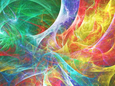 gökkuşağı soyut fraktal arkaplan 3d oluşturma