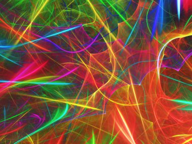 gökkuşağı soyut fraktal arkaplan 3d oluşturma