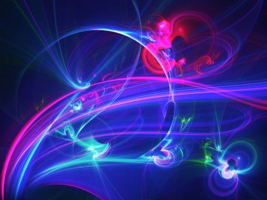 mavi soyut fraktal arkaplan 3d oluşturma