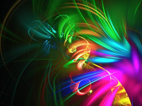 Rainbow Abstract Fractal Background Rendering — Stock Photo, Image