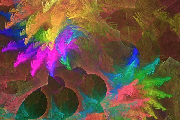 Rainbow Abstract Fractal Background Rendering — Stock Photo, Image