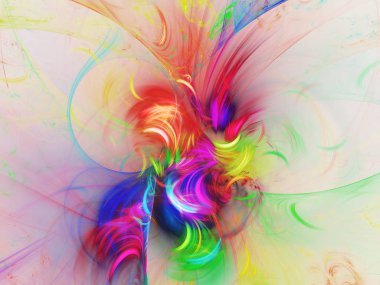 gökkuşağı soyut fraktal arkaplan 3d oluşturma