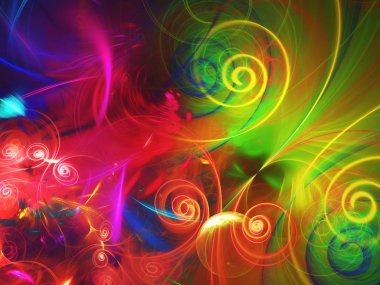 gökkuşağı soyut fraktal arkaplan 3d oluşturma