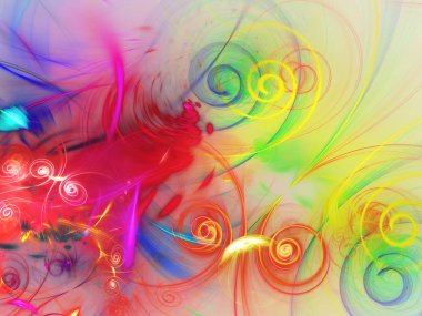 gökkuşağı soyut fraktal arkaplan 3d oluşturma