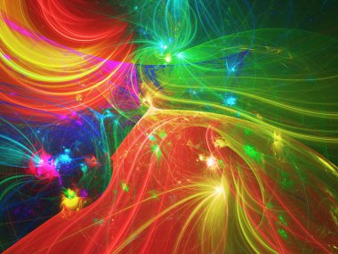 soyut kaotik fraktal arkaplan 3B oluşturma