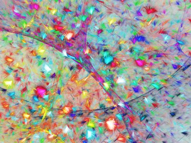 gökkuşağı soyut fraktal arkaplan 3d oluşturma