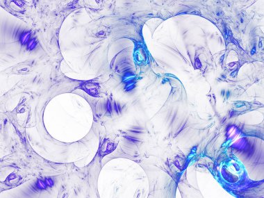 mavi soyut fraktal arkaplan 3d oluşturma