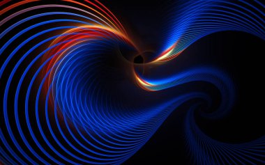 mavi soyut fraktal arkaplan 3d oluşturma