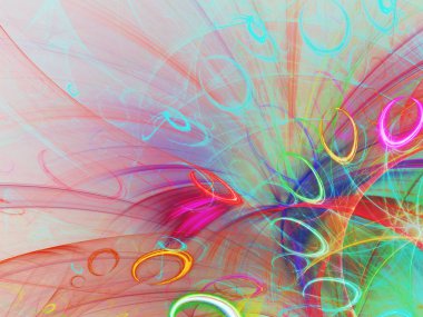 gökkuşağı soyut fraktal arkaplan 3d oluşturma