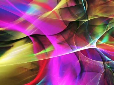 gökkuşağı soyut fraktal arkaplan 3d oluşturma