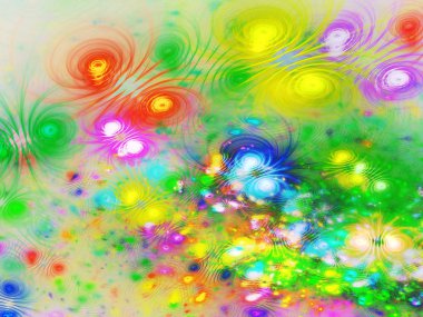rainbow abstract fractal background 3d rendering clipart