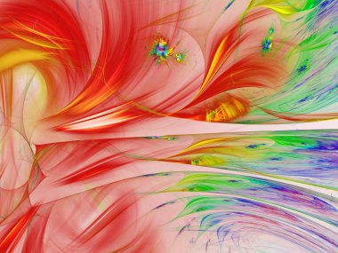 kırmızı soyut fraktal arkaplan 3d oluşturma