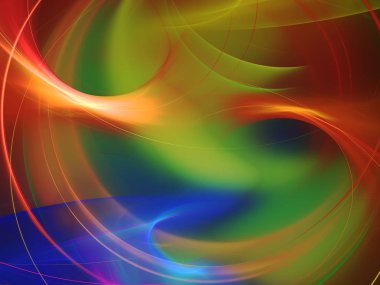 gökkuşağı soyut fraktal arkaplan 3d oluşturma
