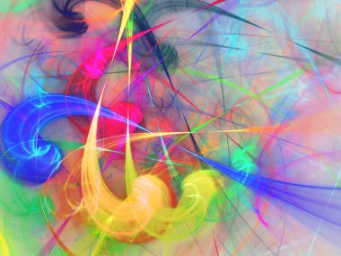 gökkuşağı soyut fraktal arkaplan 3d oluşturma