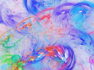 mavi soyut fraktal arkaplan 3d oluşturma