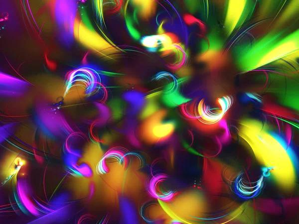 Rainbow Abstract Fractal Background Rendering — Stock Photo, Image