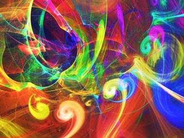 gökkuşağı soyut fraktal arkaplan 3d oluşturma