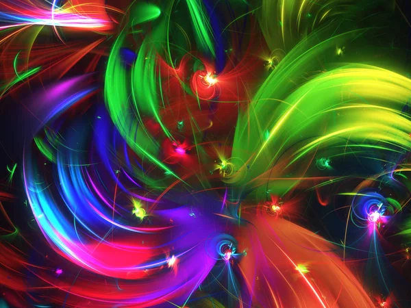 Regenboog Abstracte Fractal Achtergrond Rendering — Stockfoto