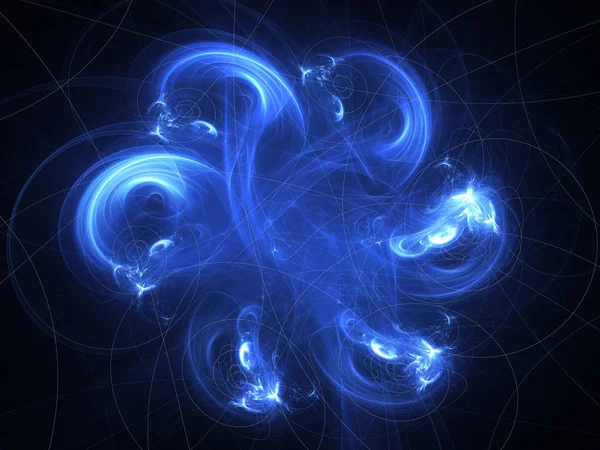 mavi soyut fraktal arkaplan 3d oluşturma