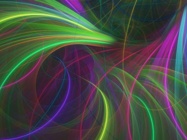 yeşil Soyut Fraktal arka plan 3d render