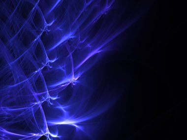 mavi soyut fraktal arkaplan 3d oluşturma