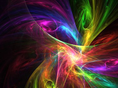 gökkuşağı soyut fraktal arkaplan 3d oluşturma