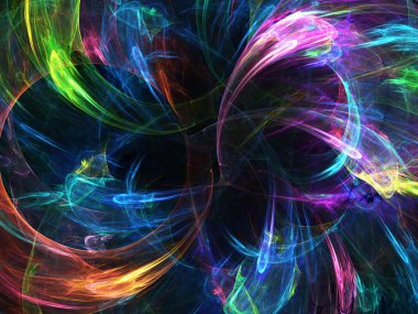 gökkuşağı soyut fraktal arkaplan 3d oluşturma