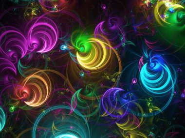 gökkuşağı soyut fraktal arkaplan 3d oluşturma