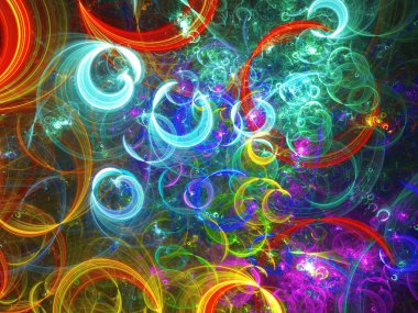 soyut kaotik fraktal arkaplan 3B oluşturma