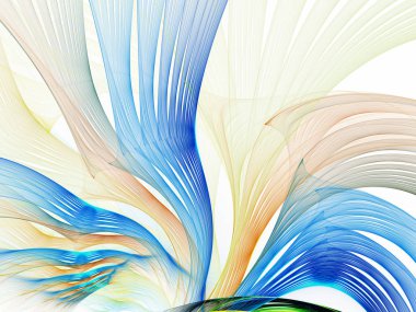 mavi soyut fraktal arkaplan 3d oluşturma